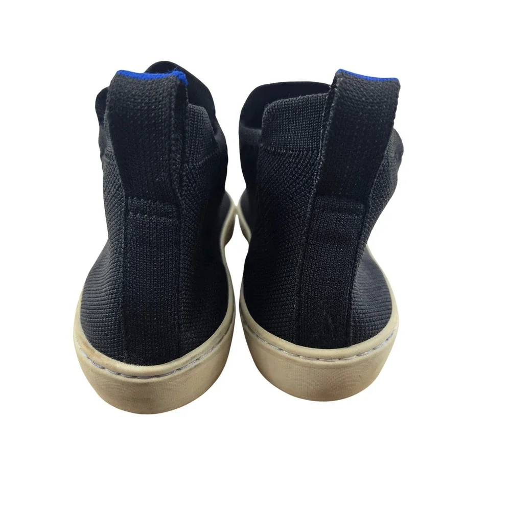 Rothys The Chelsea Boots Black Solid Knit Slip On Ankle Sneaker Boots Womens 7.5